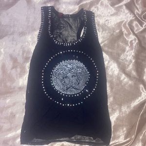 Versace rare vintage bedazzled tank top